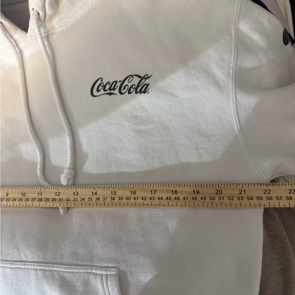 Vintage Disney x Coca-Cola Hoodie Disney World Mickey Mouse White Pullover S/M - Picture 7 of 7